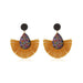 Wholesale fan-shaped tassel colored diamond earrings JDC-ES-D563 Earrings JoyasDeChina 02 brown Wholesale Jewelry JoyasDeChina Joyas De China