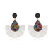 Wholesale fan-shaped tassel colored diamond earrings JDC-ES-D563 Earrings JoyasDeChina 04 White Wholesale Jewelry JoyasDeChina Joyas De China
