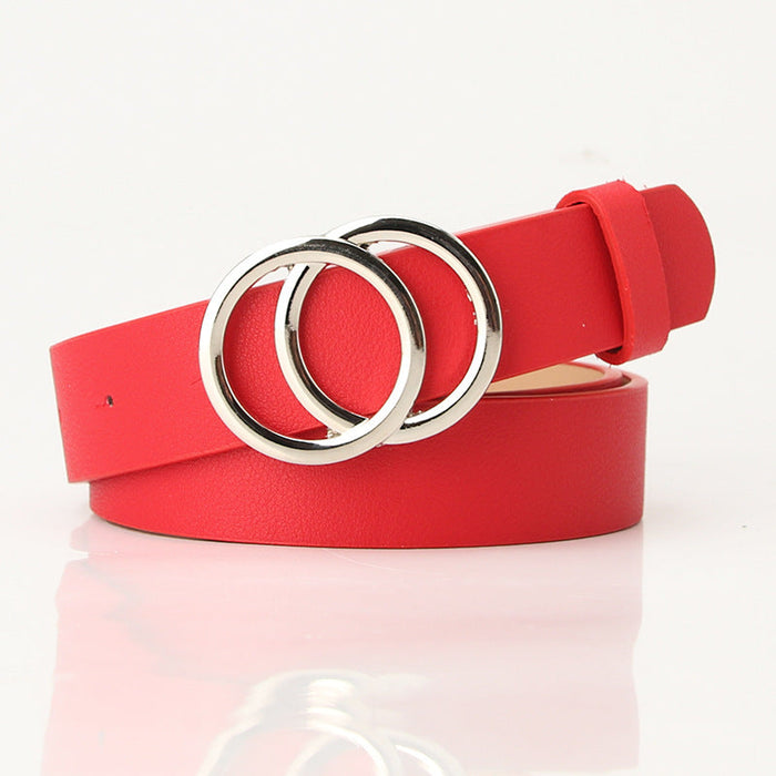 Wholesale fashion double loop buckle belt Womenbelt JDC-WB-JL059 Womenbelt JoyasDeChina red Wholesale Jewelry JoyasDeChina Joyas De China