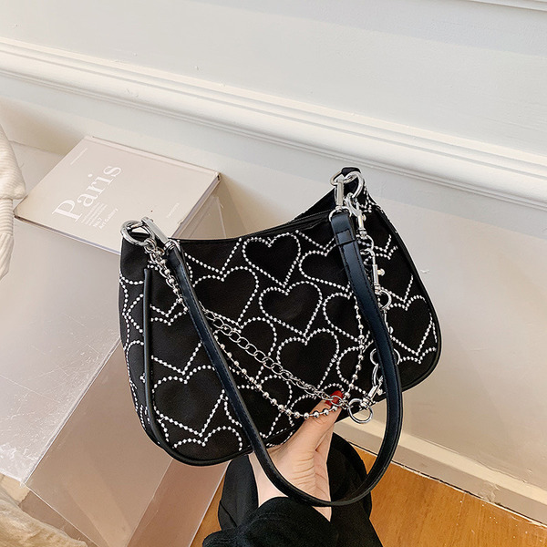 Bulk Jewelry Wholesale fashion embroidered thread love one shoulder messenger small square bag JDC-HB-LS004 Wholesale factory from China YIWU China