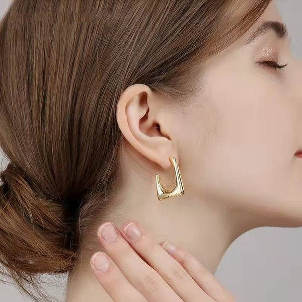 Wholesale fashion high luxury geometric copper Earrings JDC-ES-WN042 Earrings 薇妮 Wholesale Jewelry JoyasDeChina Joyas De China