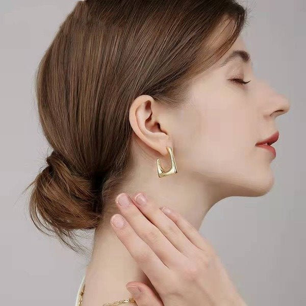Wholesale fashion high luxury geometric copper Earrings JDC-ES-WN042 Earrings 薇妮 Wholesale Jewelry JoyasDeChina Joyas De China