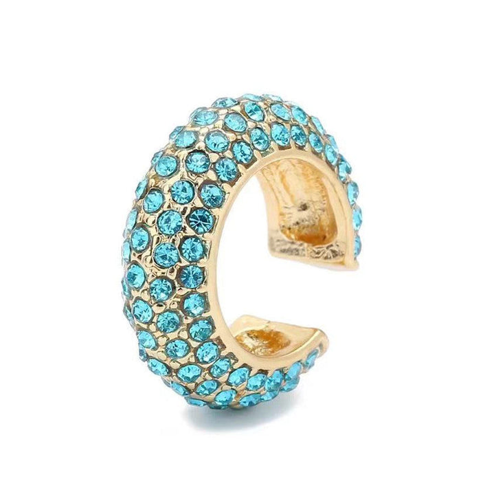 Wholesale fashion high sense C-shaped Rhinestone Earrings JDC-ES-KQ141 Earrings JoyasDeChina Lake blue KC gold Wholesale Jewelry JoyasDeChina Joyas De China