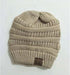 Wholesale fashion horsetail hat knitted hat JDC-FH-GSXK010 Fashionhat 雄魁 Khaki CC Wholesale Jewelry JoyasDeChina Joyas De China