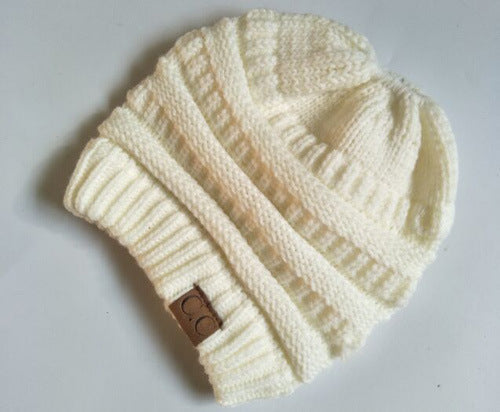 Wholesale fashion horsetail hat knitted hat JDC-FH-GSXK010 Fashionhat 雄魁 white CC Wholesale Jewelry JoyasDeChina Joyas De China
