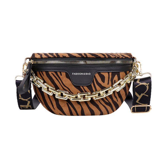 Wholesale fashion leopard Single Shoulder Messenger chest bag JDC-HB-LS035 Handbags JoyasDeChina Flannelette zebra brown Wholesale Jewelry JoyasDeChina Joyas De China