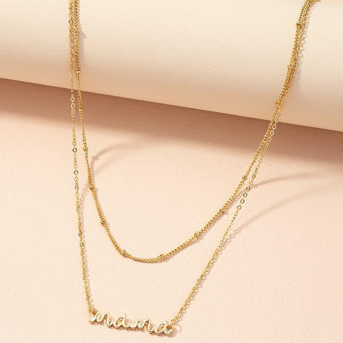 Bulk Jewelry Wholesale fashion letter pendant necklace personality design collarbone chain JDC-NE-AYN001 Wholesale factory from China YIWU China