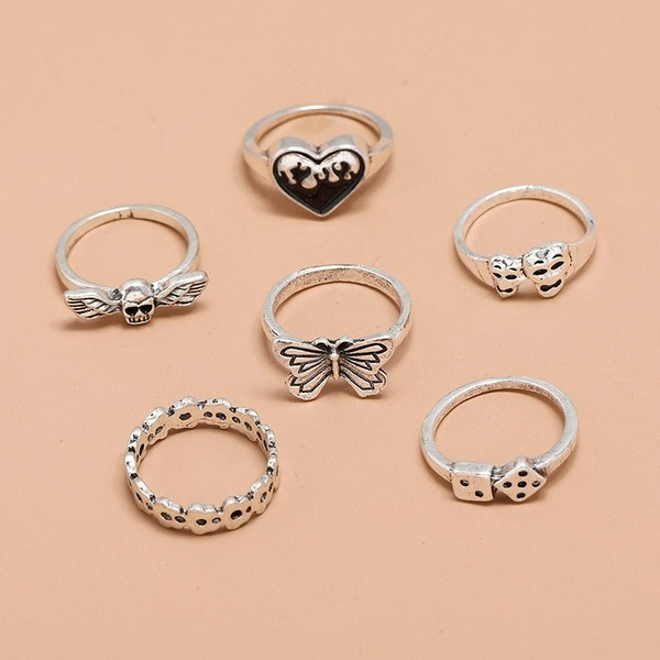 Wholesale fashion Skull Ring 6-Piece set JDC-RS-KQ069 Rings JoyasDeChina Wholesale Jewelry JoyasDeChina Joyas De China