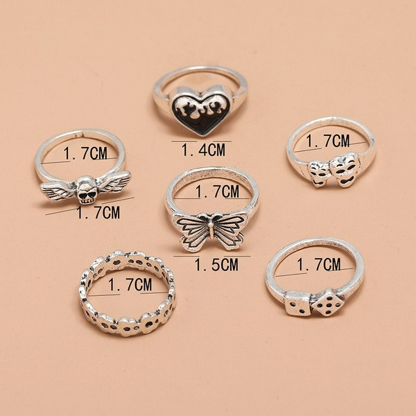 Wholesale fashion Skull Ring 6-Piece set JDC-RS-KQ069 Rings JoyasDeChina Wholesale Jewelry JoyasDeChina Joyas De China