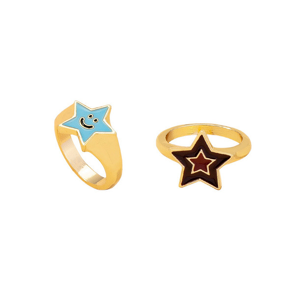 Bulk Jewelry Wholesale fashion star smiling face ring JDC-RS-AYN013 Wholesale factory from China YIWU China