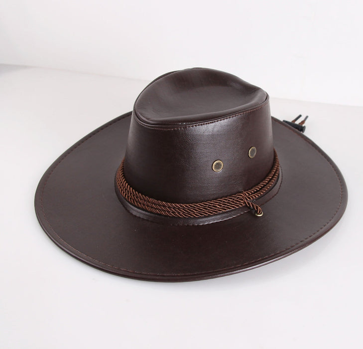 Wholesale Faux Leather Sun Hats JDC-FH-GSSS008 Fashionhat 双硕 brown M Wholesale Jewelry JoyasDeChina Joyas De China