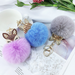 Wholesale faux Rex rabbit hair rhinestone keychain MOQ≥10 JDC-KC-YZ003 Keychains 永泽 Wholesale Jewelry JoyasDeChina Joyas De China