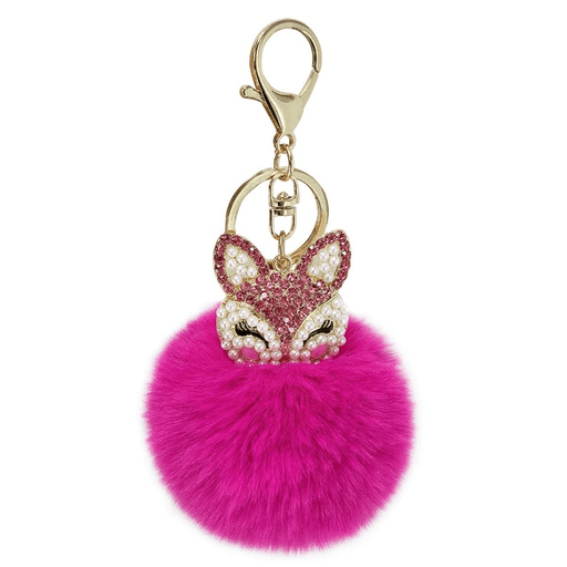 Wholesale faux Rex rabbit hair rhinestone keychain MOQ≥10 JDC-KC-YZ003 Keychains 永泽 Wholesale Jewelry JoyasDeChina Joyas De China