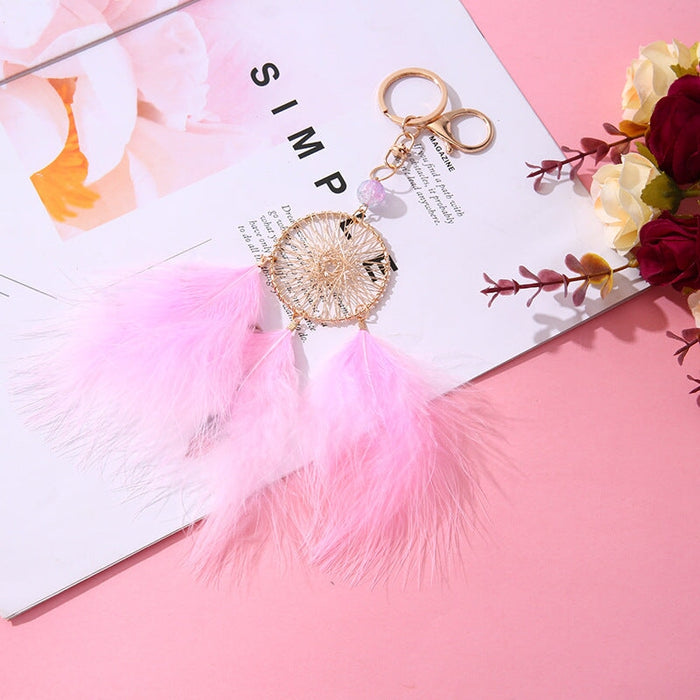 Wholesale Feather Metal DreamCatcher Keychain JDC-KC-WZT001 Keychains 吴作堂 Wholesale Jewelry JoyasDeChina Joyas De China