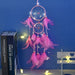 Wholesale Feather Ribbon Plastic Circle DreamCatcher Home Wall Decoration JDC-DC-JunX001 Dreamcatcher 俊贤 pink with lights Wholesale Jewelry JoyasDeChina Joyas De China