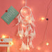 Wholesale Feather Ribbon Plastic Circle DreamCatcher Home Wall Decoration JDC-DC-JunX001 Dreamcatcher 俊贤 white with lights Wholesale Jewelry JoyasDeChina Joyas De China