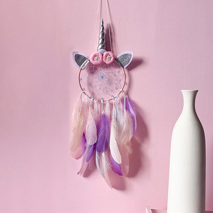 Wholesale Feather Simulation Flower Woven DreamCatcher JDC-DC-MGu005 Dreamcatcher 梦罟 Wholesale Jewelry JoyasDeChina Joyas De China