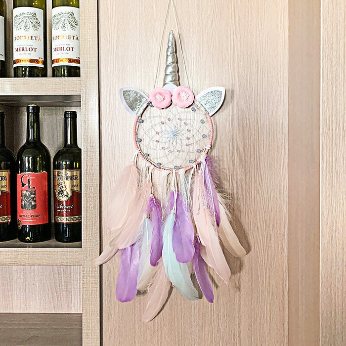 Wholesale Feather Simulation Flower Woven DreamCatcher JDC-DC-MGu005 Dreamcatcher 梦罟 Wholesale Jewelry JoyasDeChina Joyas De China