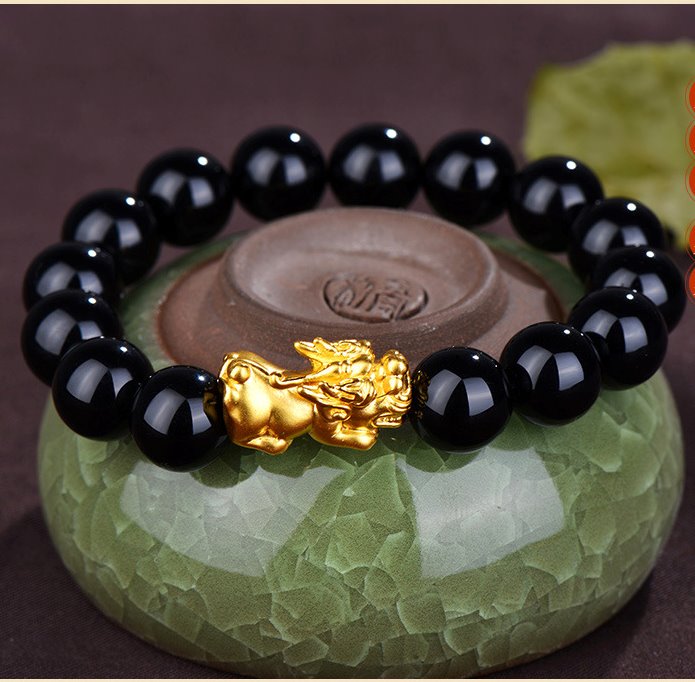 Wholesale Feng Shui alloy glass paint bracelet JDC-BT-Sanw021 Bracelet 散物 8mm black Wholesale Jewelry JoyasDeChina Joyas De China