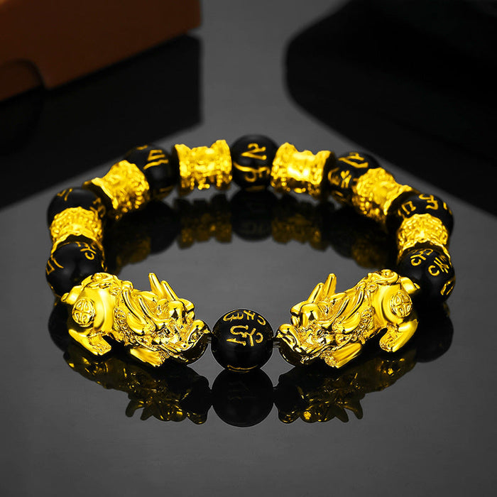 Wholesale Feng Shui Resin Alloy Sand Gold Bracelet JDC-BT-Sanw001 Bracelet 散物 B 12mm obsidian Wholesale Jewelry JoyasDeChina Joyas De China