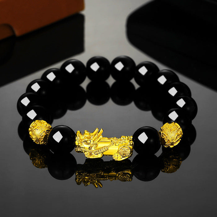 Wholesale Feng Shui Resin Alloy Sand Gold Bracelet JDC-BT-Sanw001 Bracelet 散物 C 12mm obsidian Wholesale Jewelry JoyasDeChina Joyas De China
