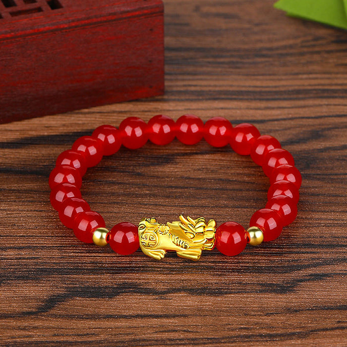 Wholesale Feng Shui Resin Alloy Sand Gold Bracelet JDC-BT-Sanw001 Bracelet 散物 L 8mm Red agate Wholesale Jewelry JoyasDeChina Joyas De China