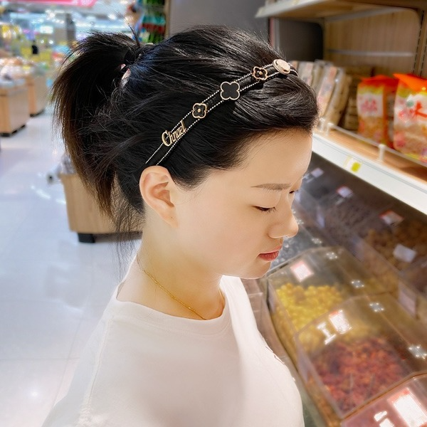 Wholesale fine version of the four-leaf clover pearl alloy headband JDC-HD-O221 Headband JoyasDeChina Wholesale Jewelry JoyasDeChina Joyas De China