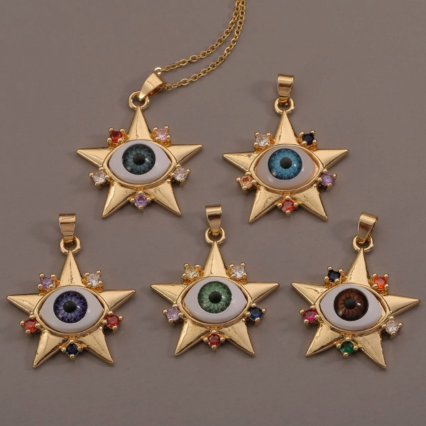 Wholesale five-pointed star inlaid zircon copper charms JDC-CS-HX006 charms JoyasDeChina Wholesale Jewelry JoyasDeChina Joyas De China