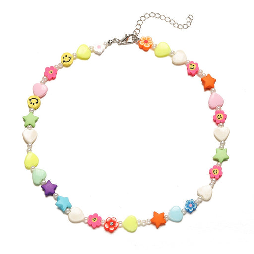 Wholesale five pointed star Peach Heart Flower Necklace JDC-NE-F045 necklaces 韩之尚 Wholesale Jewelry JoyasDeChina Joyas De China