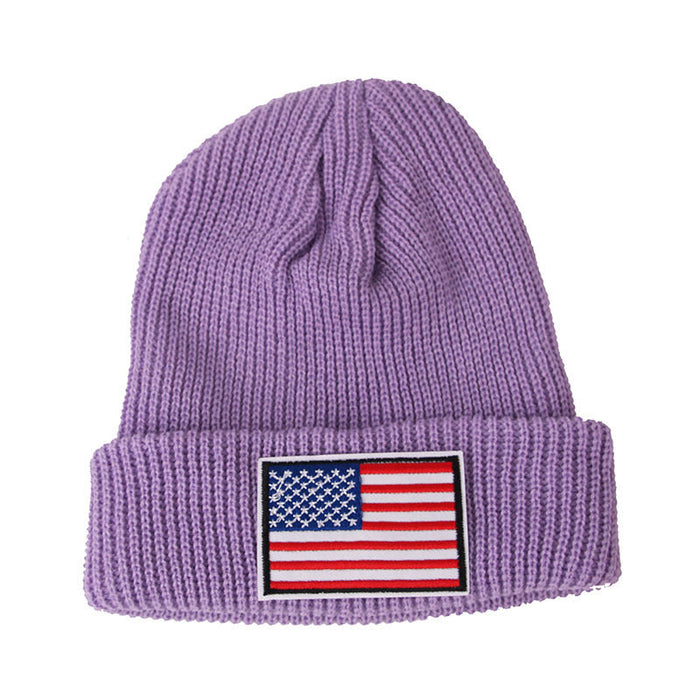 Wholesale flag wool black knitted hat JDC-FH-GSYH068 FashionHat 予画 Purple Average code Wholesale Jewelry JoyasDeChina Joyas De China
