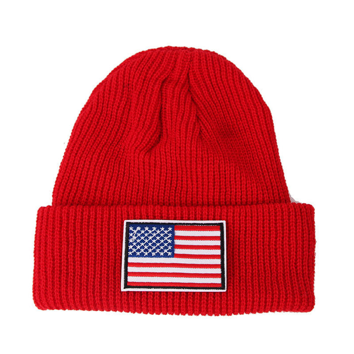 Wholesale flag wool black knitted hat JDC-FH-GSYH068 FashionHat 予画 Red Average code Wholesale Jewelry JoyasDeChina Joyas De China