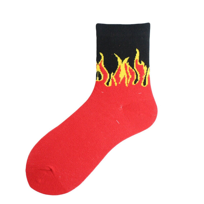 Wholesale flame mid tube cotton socks men and women sports socks JDC-SK-KaF056 Sock 咖范 1 one size Wholesale Jewelry JoyasDeChina Joyas De China