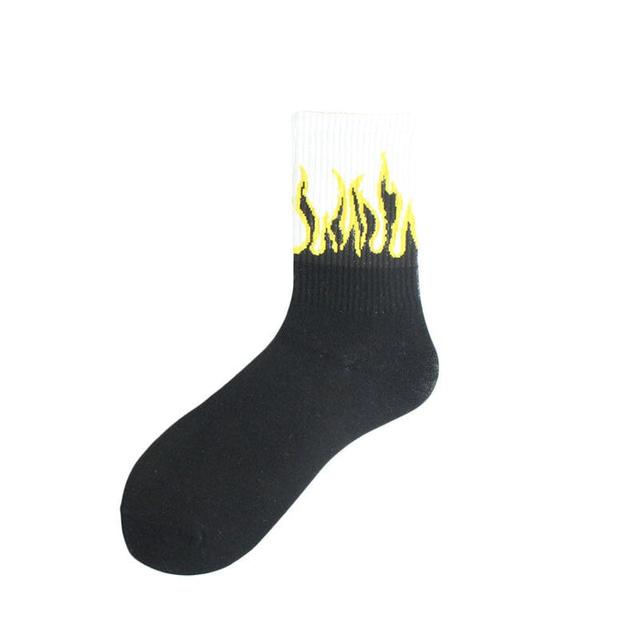Wholesale flame mid tube cotton socks men and women sports socks JDC-SK-KaF056 Sock 咖范 5 one size Wholesale Jewelry JoyasDeChina Joyas De China