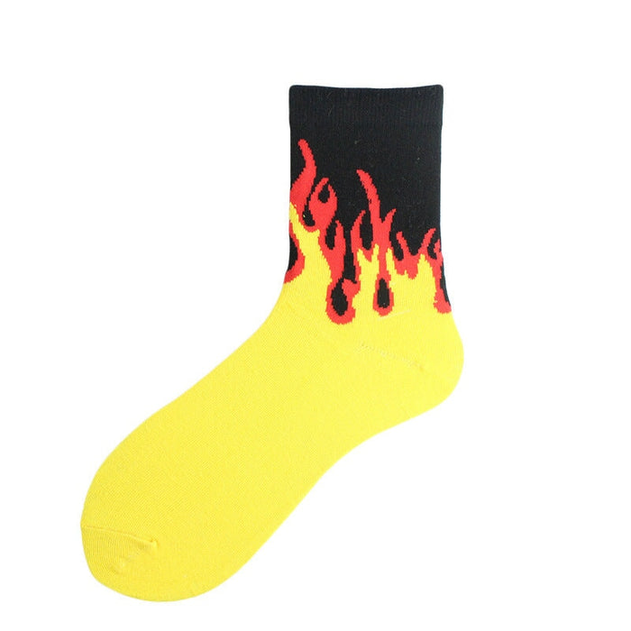 Wholesale flame mid tube cotton socks men and women sports socks JDC-SK-KaF056 Sock 咖范 9 one size Wholesale Jewelry JoyasDeChina Joyas De China