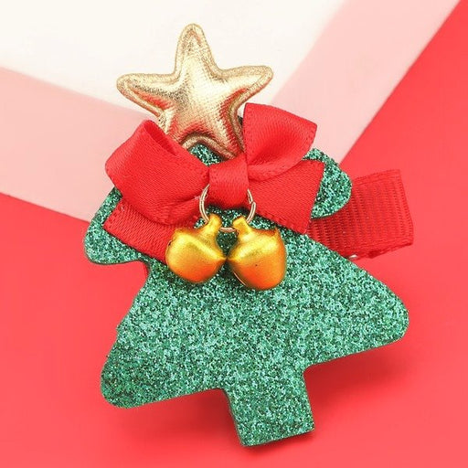 Wholesale Flannel Christmas Tree Alloy Bell Hair Clips JDC-HC-JL051 Hair Clips 氿乐 Wholesale Jewelry JoyasDeChina Joyas De China