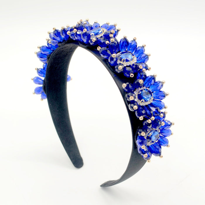 Wholesale flannel crystal headband JDC-HD-Yul014 Headband 雨灵 blue Wholesale Jewelry JoyasDeChina Joyas De China