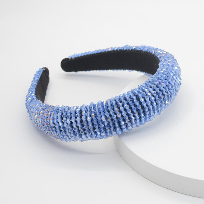 Wholesale flannel crystal sponge headband JDC-HD-Yul076 Headband 雨灵 blue Wholesale Jewelry JoyasDeChina Joyas De China