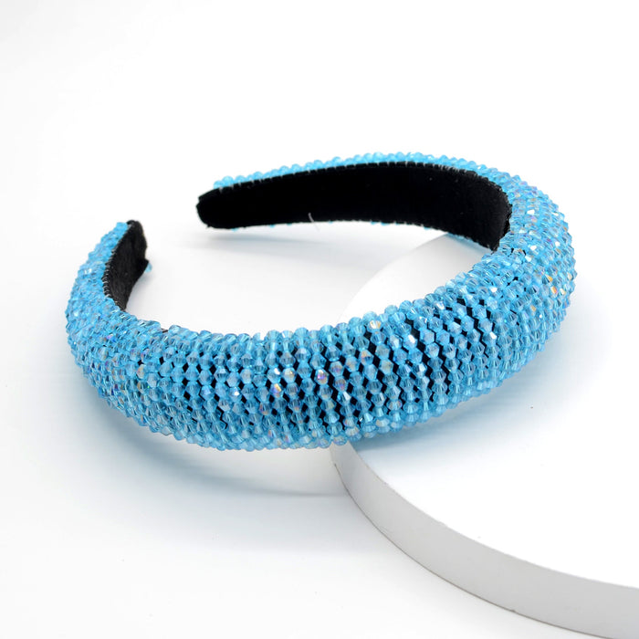 Wholesale flannel crystal sponge headband JDC-HD-Yul076 Headband 雨灵 blue B Wholesale Jewelry JoyasDeChina Joyas De China