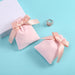 Wholesale flannel drawstring pocket jewelry storage bag JDC-JP-LinL009 Jewelry packaging 霖栾 pink ribbon 7*9cm Wholesale Jewelry JoyasDeChina Joyas De China