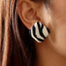 Wholesale flannel iron leopard print earrings JDC-ES-NZ051 Earrings 奈珠 Wholesale Jewelry JoyasDeChina Joyas De China