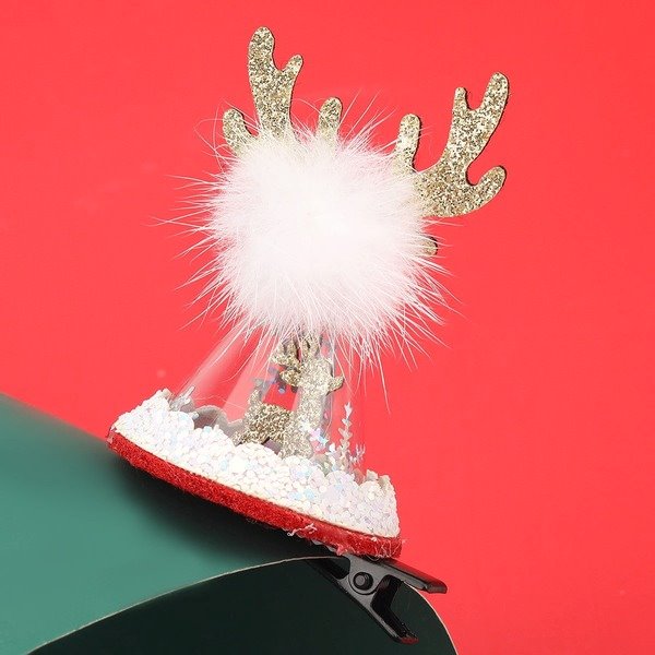 Wholesale Flannel Resin Transparent Christmas Hat Alloy Hair Clips JDC-HC-JL042 Hair Clips 氿乐 Wholesale Jewelry JoyasDeChina Joyas De China