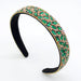 Wholesale flannel rhinestone headband JDC-HD-Yul005 Headband 雨灵 green Wholesale Jewelry JoyasDeChina Joyas De China