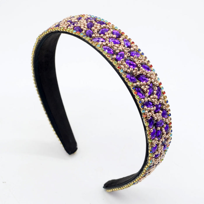 Wholesale flannel rhinestone headband JDC-HD-Yul005 Headband 雨灵 purple Wholesale Jewelry JoyasDeChina Joyas De China