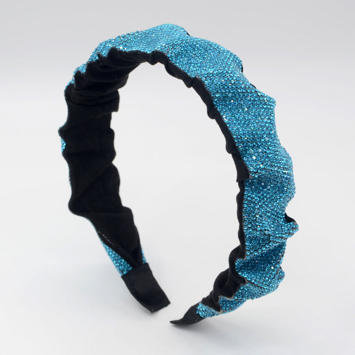 Wholesale flannel rhinestone headband JDC-HD-Yul021 Headband 雨灵 blue Wholesale Jewelry JoyasDeChina Joyas De China