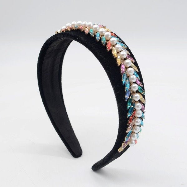 Wholesale flannel rhinestone headband JDC-HD-Yul026 Headband 雨灵 Wholesale Jewelry JoyasDeChina Joyas De China