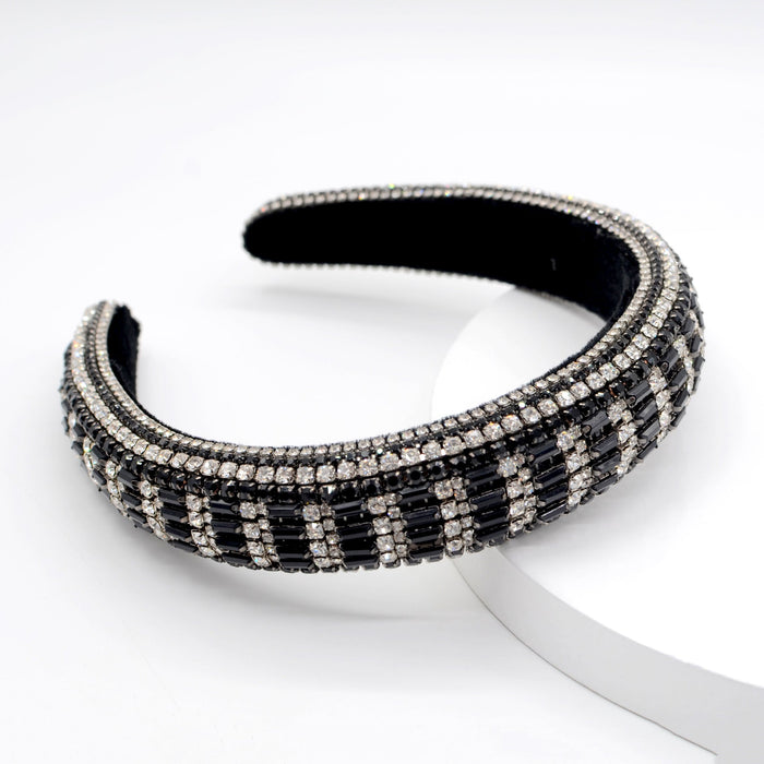 Wholesale flannel rhinestone headband JDC-HD-Yul042 Headband 雨灵 black Wholesale Jewelry JoyasDeChina Joyas De China