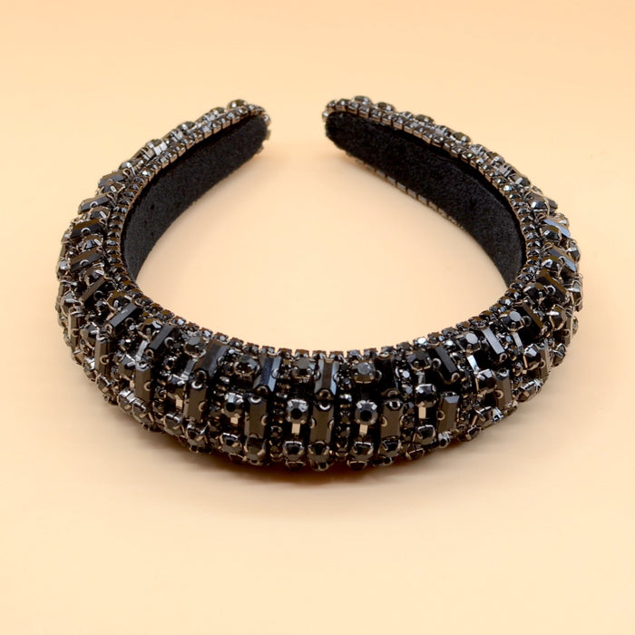 Wholesale flannel rhinestone sponge headband JDC-HD-Yul041 Headband 雨灵 black Wholesale Jewelry JoyasDeChina Joyas De China