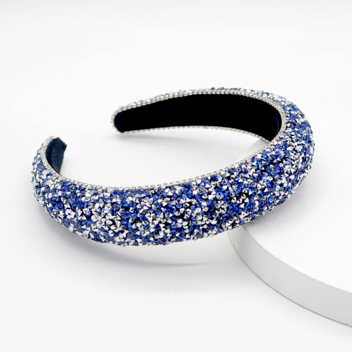 Wholesale flannel rhinestone sponge headband JDC-HD-Yul044 Headband 雨灵 blue Wholesale Jewelry JoyasDeChina Joyas De China