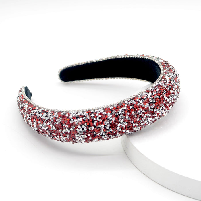 Wholesale flannel rhinestone sponge headband JDC-HD-Yul044 Headband 雨灵 red Wholesale Jewelry JoyasDeChina Joyas De China