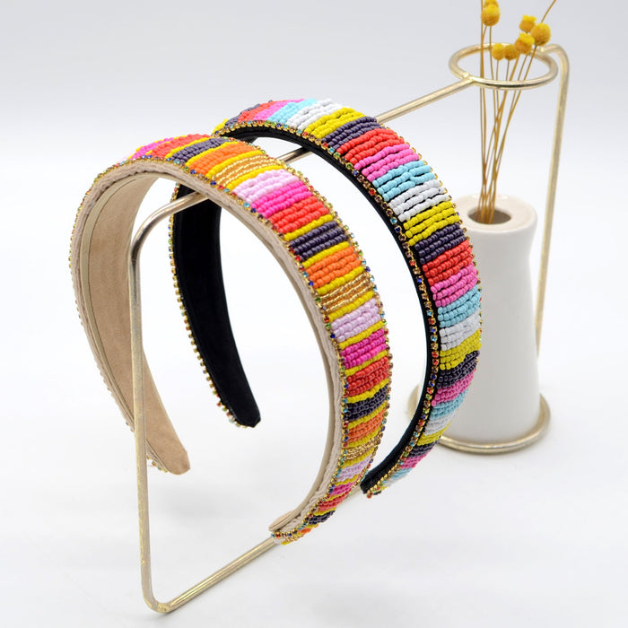 Wholesale flannel rice bead headband JDC-HD-Yul075 Headband 雨灵 Wholesale Jewelry JoyasDeChina Joyas De China